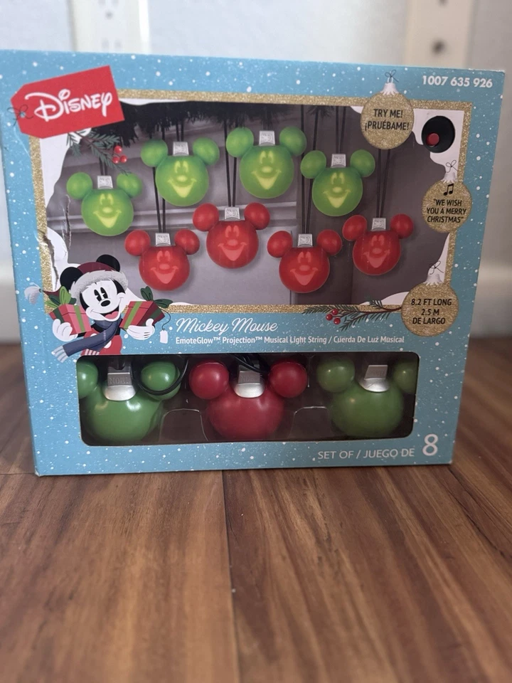 Disney Mickey Mouse Proyección Musical Luces Set de 8 Gemas de Proyección de Navidad Foto 2 de 2