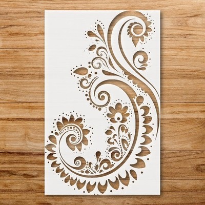 Elegant Paisley Embellishment DIY Crafts Reusable Stencil - StencilAir