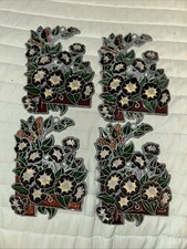 Vntg 90s Handmade Stained Glass Garden Of Flowers Butterfly Suncatcher Ornament