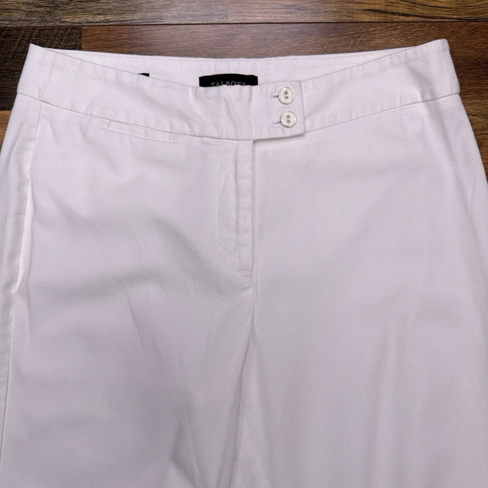 Pantalones al tobillo Talbots Heritage para mujer 10 blancos tiro medio elásticos Foto 4 de 4