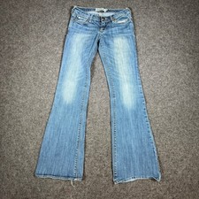 Abercrombie Kids Girls 12 Slim Flare Jeans Medium Wash Blue Low Rise Stretch