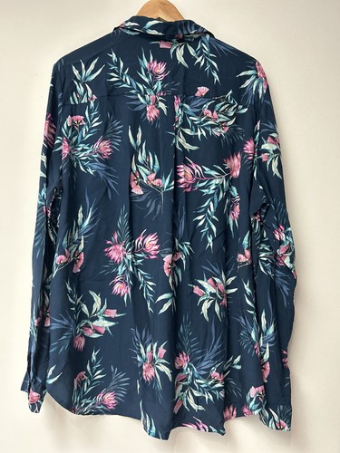 RB Sellars Shirt Womens Top Size 18 Long Sleeve V neck Floral High Low - Picture 9 of 11