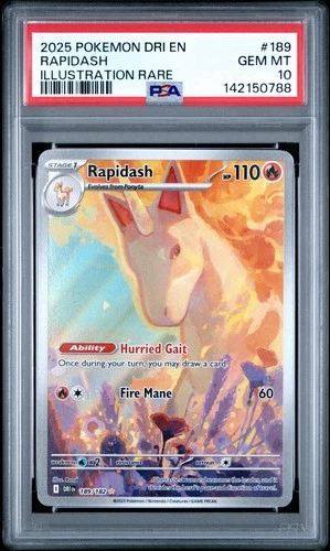 PSA 10 Rapidash Illustration Rare 189/182 - 2025 Pokémon Destined Rivals