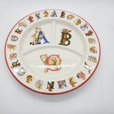 1994 Tiffany  Co Alphabet Bears Plate 8-5/8  Porcelain Divided Plate, Japan
