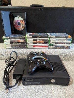 Microsoft Xbox360 Console with 2 controllers and 24 games. Tested-Working