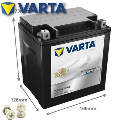 Batterie für Harley FLTRSE3 1800 CVO Scr-Eagle Roa 09 VARTA YTX30L-BS AGM Active