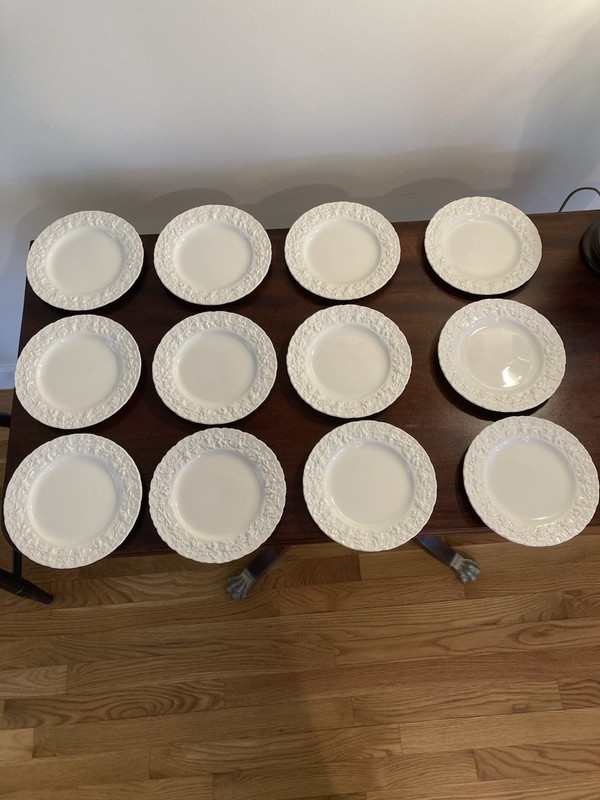 12  Wedgwood Queensware Shell Edge Cream on Cream Desert or Bread Plates 6 1/4"