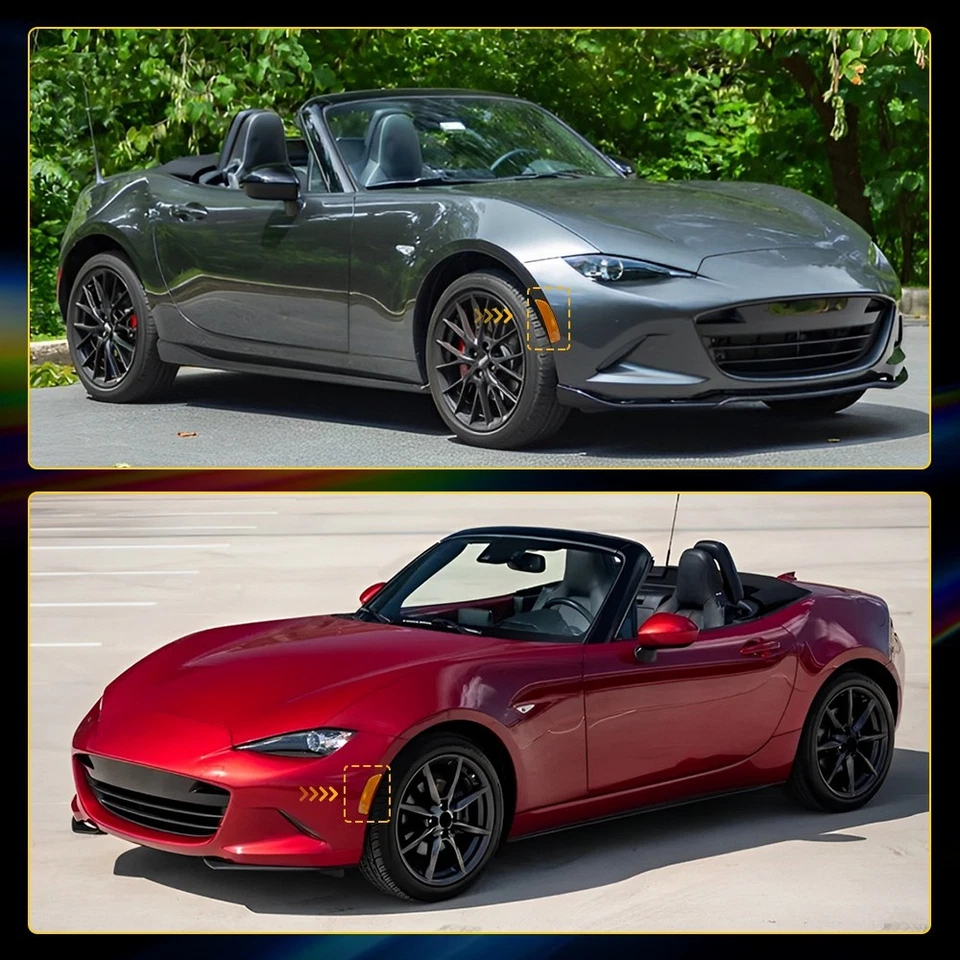 Luces de señalización de parachoques delanteras ámbar 2-20 piezas para Mazda 2016 2017-2023 Miata MX-5 Foto 2 de 4