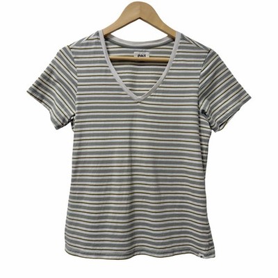 Pact Organic Cotton Short Sleeve Tee Shirt Size S Stripe Casual Closet Staple