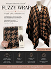 Modern Expressions Fuzzy Wrap Poncho Shawl Scarf Black Beige Houndstooth Soft Co — photo 1