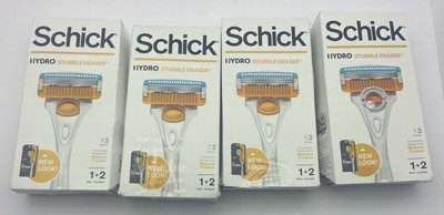 Schick Hydro Stubble Eraser Razor + 2 Cartridges 4 Packs - Read Description