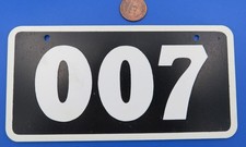 Bicycle / motorcycle LICENSE PLATE '60s vtg 007 JAMES BOND Secret Operators