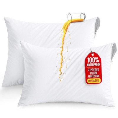 Utopia Bedding Premium 100% Waterproof Pillow Protectors with Zipper Standard...