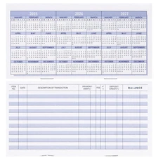 20 Pack Checkbook Register, Check Registers for Personal, Blank Ledger Transa...