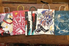 Sacs à provisions papier vintage Bloomingdale années 80 équitables - Lot de 5