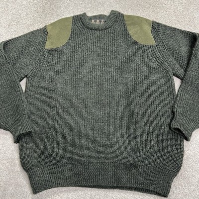 Barbour Sweater Mens Size XL Tyne Sports Crew Jumper Olive Green Wool Pullover