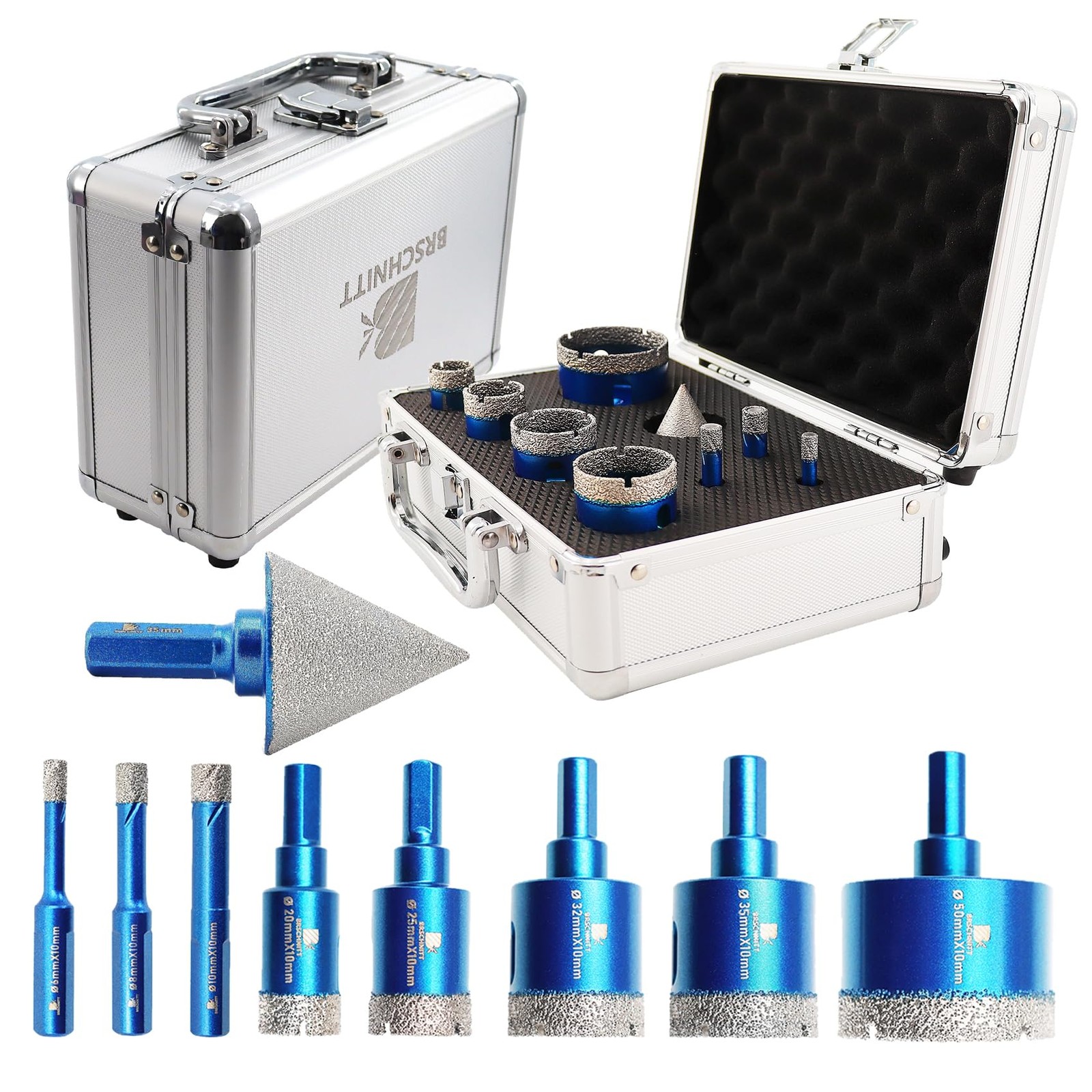 Punte Diamantate BRSCHNITT M14 | Kit Frese Professionali per Gres e Marmo