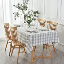 Rectangle Checkered Tablecloth Waterproof Spillproof Wrinkle Resistant Buffal...