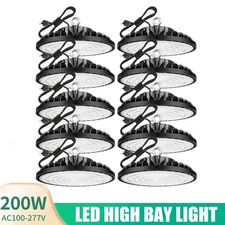 10 Pack 200W UFO Led High Bay Light Commercial Industrial Warehouse Shop Lights