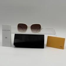 Fendi Sun White Gold Sunglasses with Black Fendi Case FS5137 105 NEW