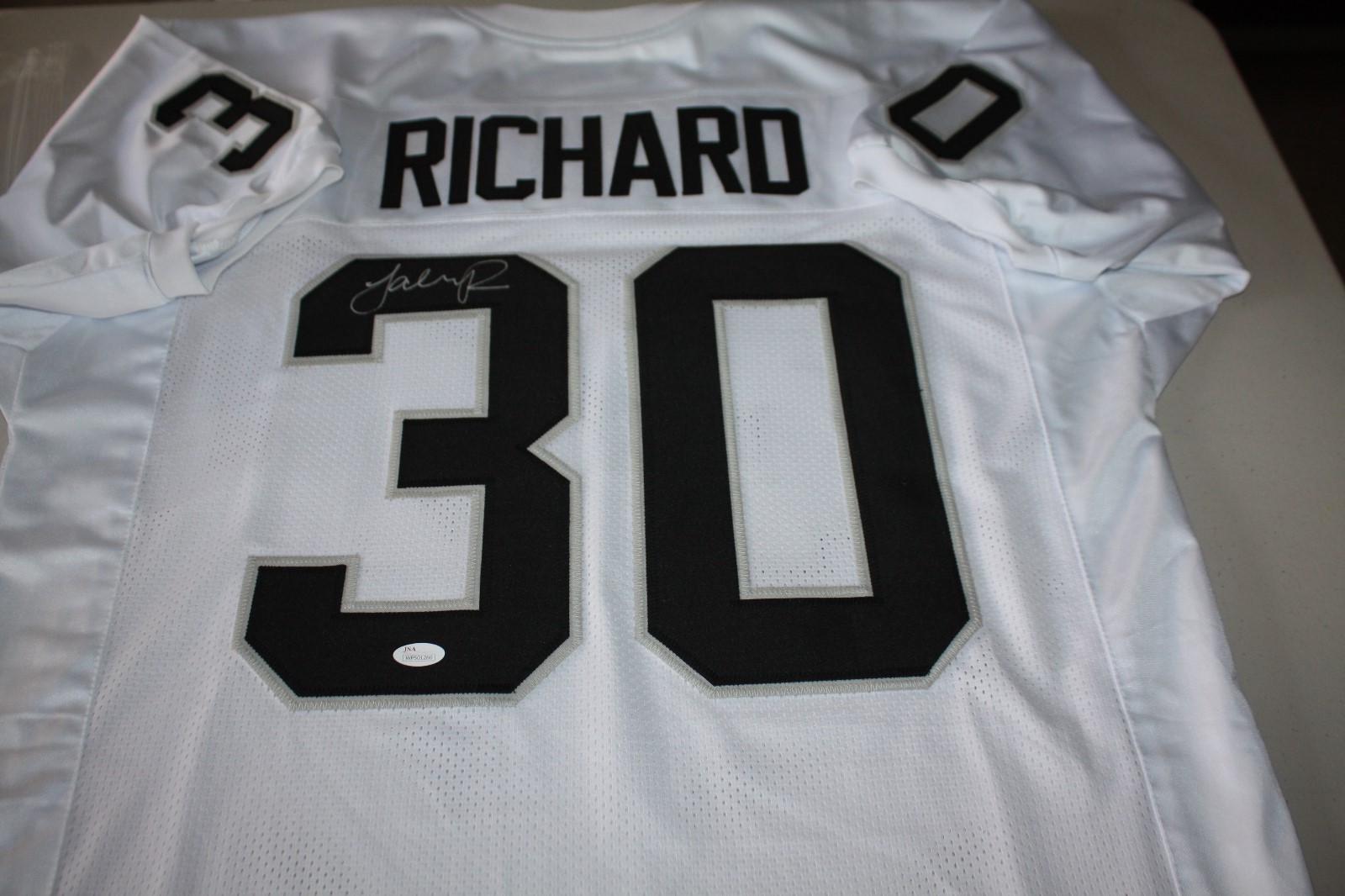 OAKLAND RAIDERS JALEN RICHARD #30 SIGNED AWAY JERSEY JSA WITNESS RAIDER NATION 