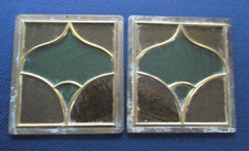 2x Jugendstil Möbelverglasung Glaseinsatz 16x16 f Buffet Art Deco Bleiverglasung