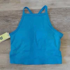 NWT All in Motion Padded Rib Seamless Tank Blue Size L