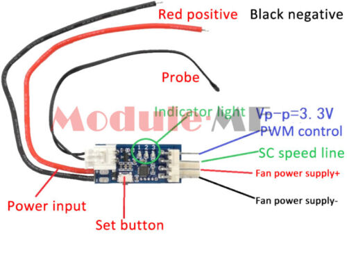 DC 5/12V 12V 4-wire/2-4wire PWM Fan Temperature Control Speed Controller 10/40cm - 第 25/30 張圖片