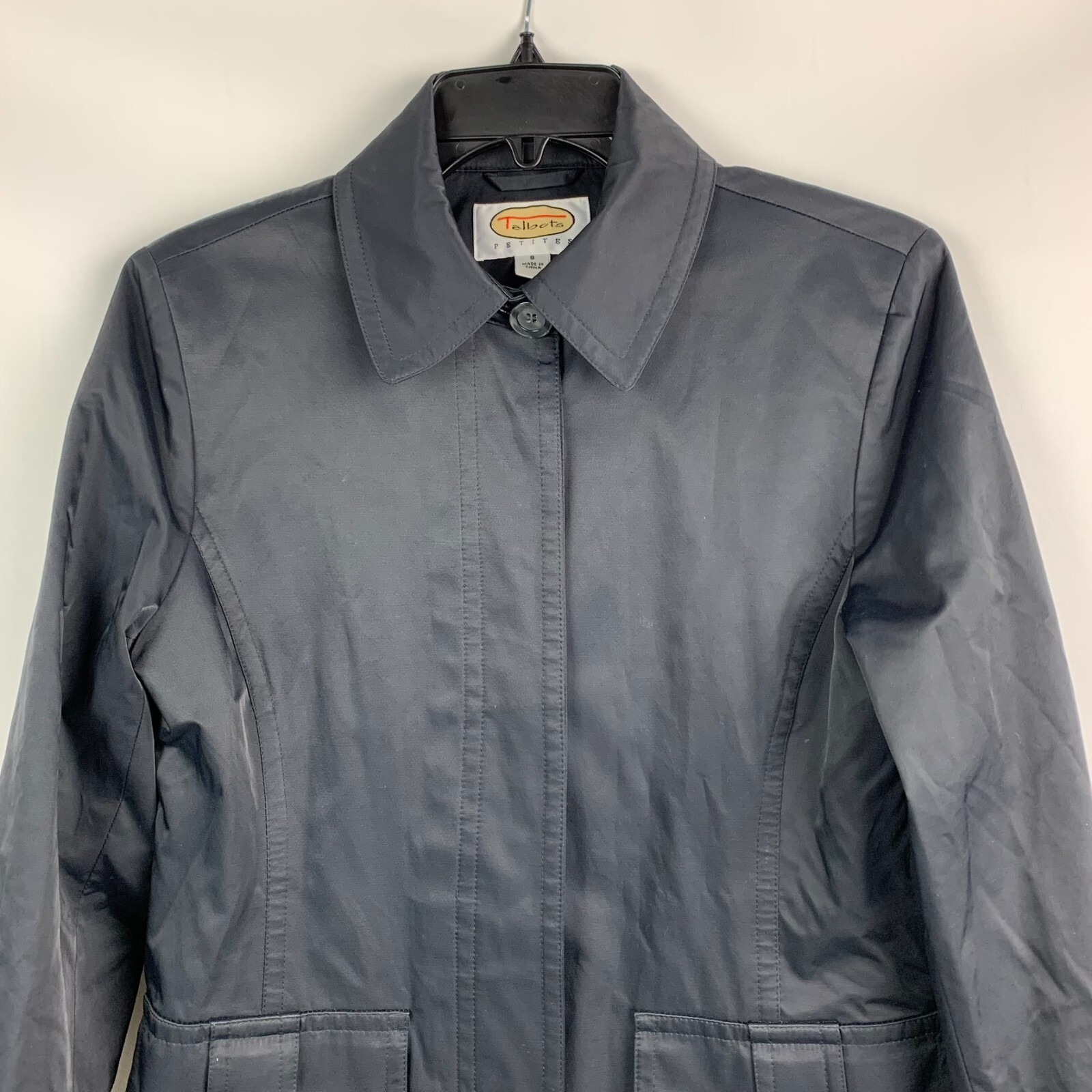 Talbots Jacket Black Collared Buttons Pockets Lin… - image 4