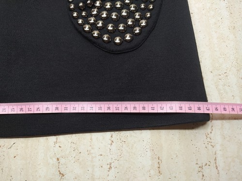 Vintage pollini Italy wool Black Metal Studs skirt Women’s Size 36 - Picture 13 of 13