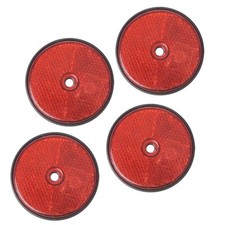 4 x Reflektor Rot rund Ø 60mm Anhänger Rückstrahler Seitenstrahler LKW Wohnwagen