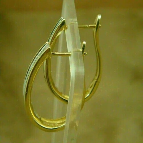 2Ct Round Cut Lab Created Diamond Woman's Hoop Earrings 14K Yellow Gold Plated - Picture 2 of 15