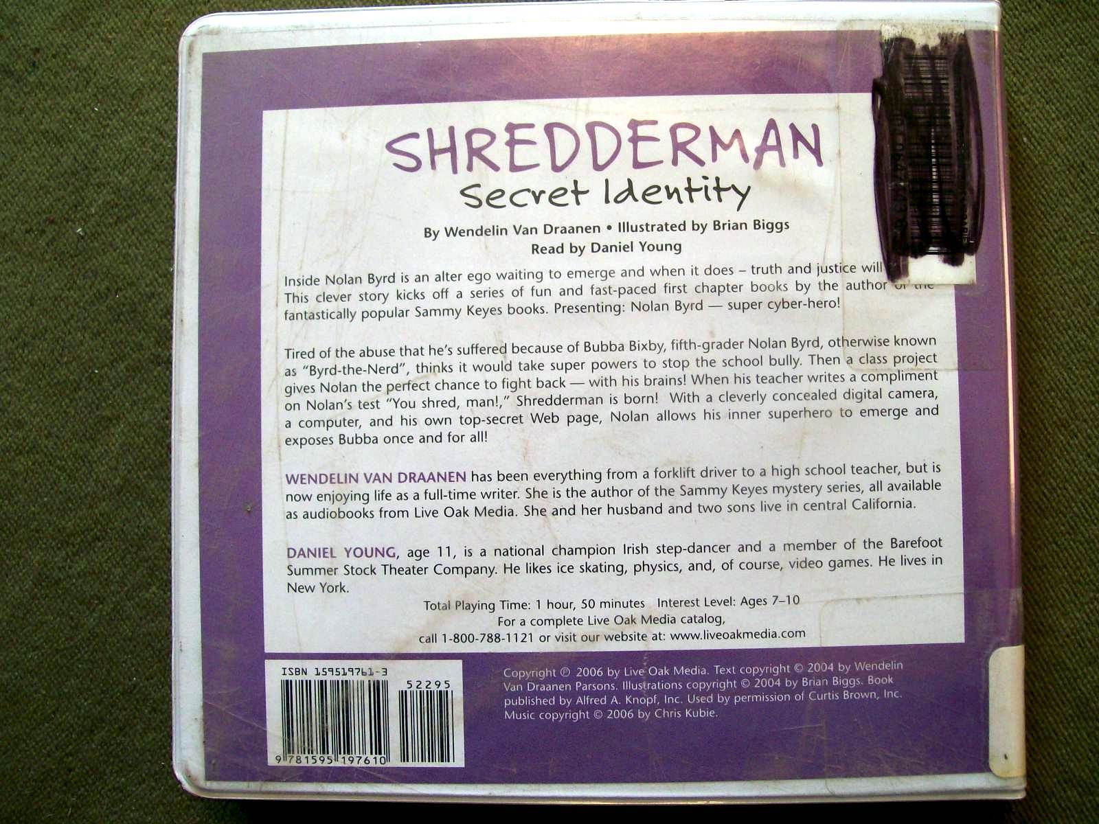 Shredderman: Secret Identity Book 1 by Wendelin Van Draanen (CD, Audio)  9781595197610