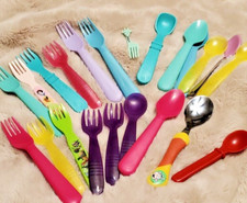 Baby forks spoons Lot Of 22 assorted Colors mixed brands