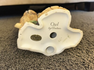 Andrea Owl by Sadek Japan Large Great Horned Owls Figurine 9” Tall