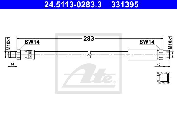 Flexible de frein Premium en acier galvanisé pour BMW E38