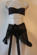 Womens Target Ekouaer Black Padded 3-Pc Sarong/L Bikini Underwire Top Bottom M *