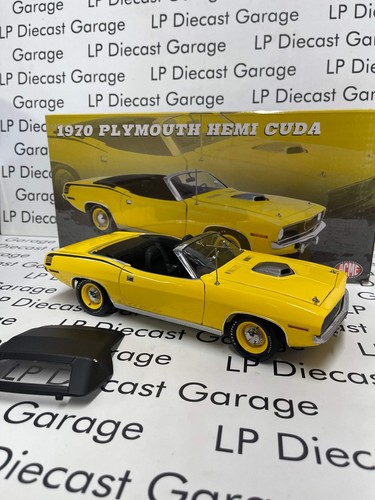ACME 1970 Plymouth Hemi Cuda Convertible Yellow 1:18 Diecast A1806129 - Picture 2 of 4