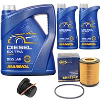 MotoröL Set Mannol Defender 10W-40 7 Liter + ÖLfilter + Schraube FüR Audi A6 3.2