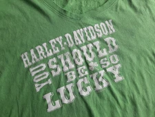 Women's Harley Open Road Large Green V-Neck Tee T-Shirt Knucklehead Panhead Buco