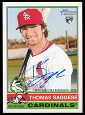 2025 Topps Heritage Thomas Saggese Real One On Card Rookie Auto Cardinals