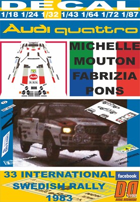 DECAL AUDI QUATTRO M.MOUTON SWEDISH R. 1983 4th (01)