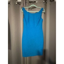 Vibrant Blue Textured Bodycon Dress Sleeveles...