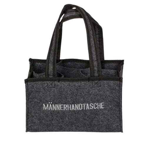 Out of the Blue Männerhandtasche aus Filz mit 6 Fächern - Grau