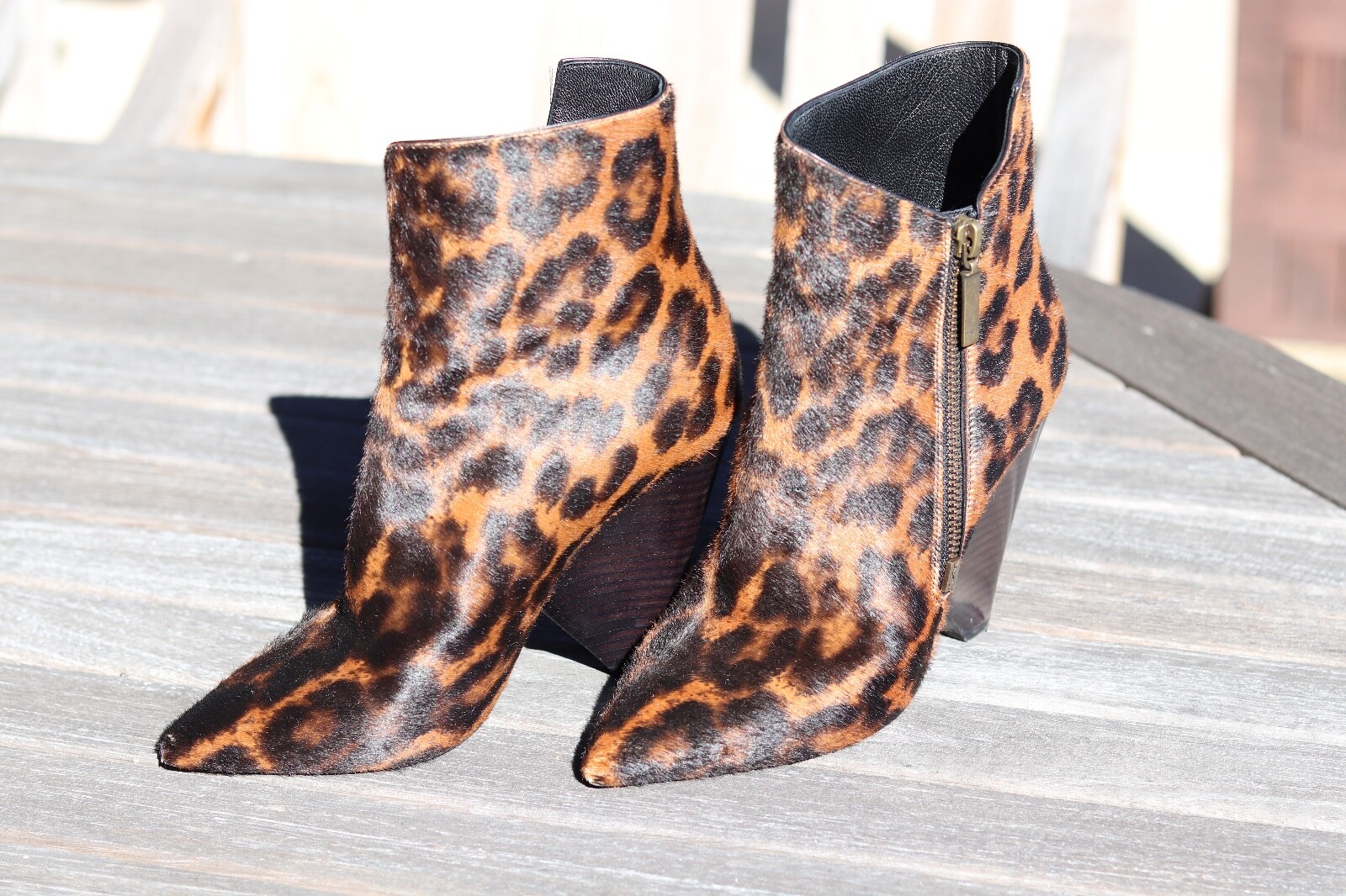 Stivaletti YVES SAINT LAURENT Niki stampa leopardata capelli di vitello taglia 7