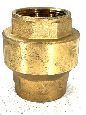 Brass In-line Check Valve 1-1/'' NPT Thread 400 psi WOG, EUROBLOCK Series 100002