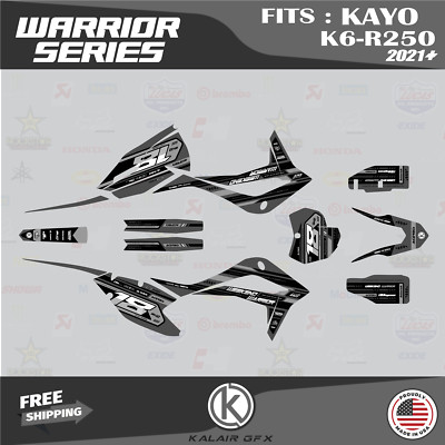 Graphics Kit for KAYO K6-R 250 Dirt Bike (2021+) Warrior Series - Smoke
