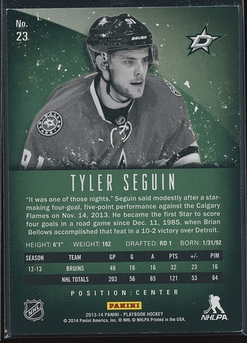 Tyler Seguin 2013-14 Panini Playbook 13/25 - Picture 2 of 2
