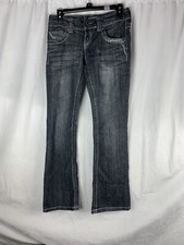 Maurices Womens Jeans Denim Pants Size 1/2 Regular Embroidered Pockets
