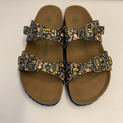 Birkenstock New w/o Box Sydney Watercolor Flower Navy Birko-Flor Reg Select  Size